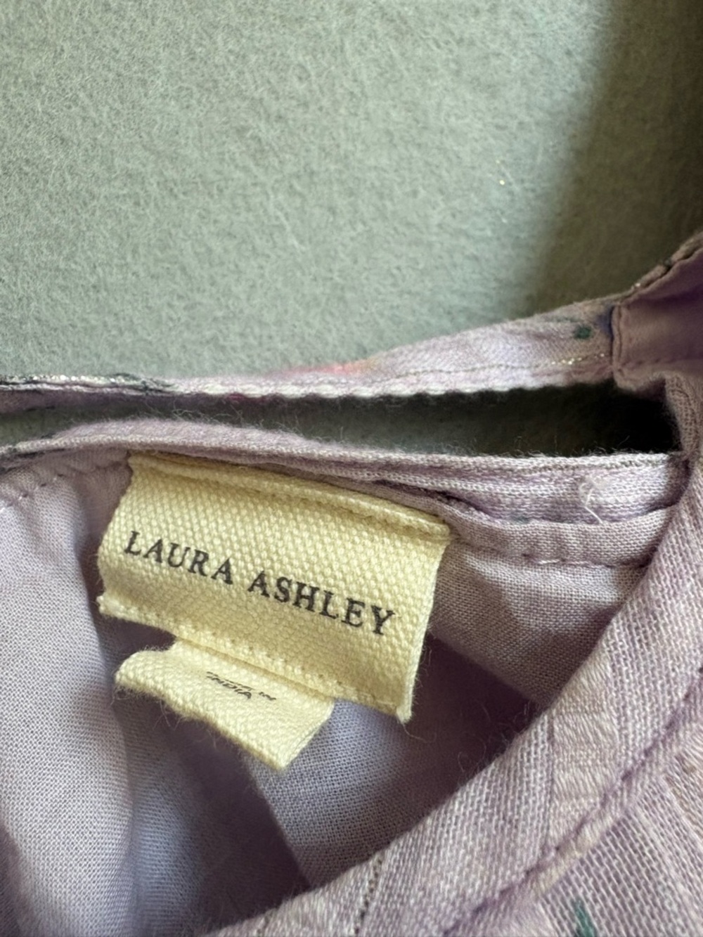 Laura Ashley Girls Croswell Shimmer Stripe Lilac Floral Babydoll Dress 6 wedding - Picture 5 of 7